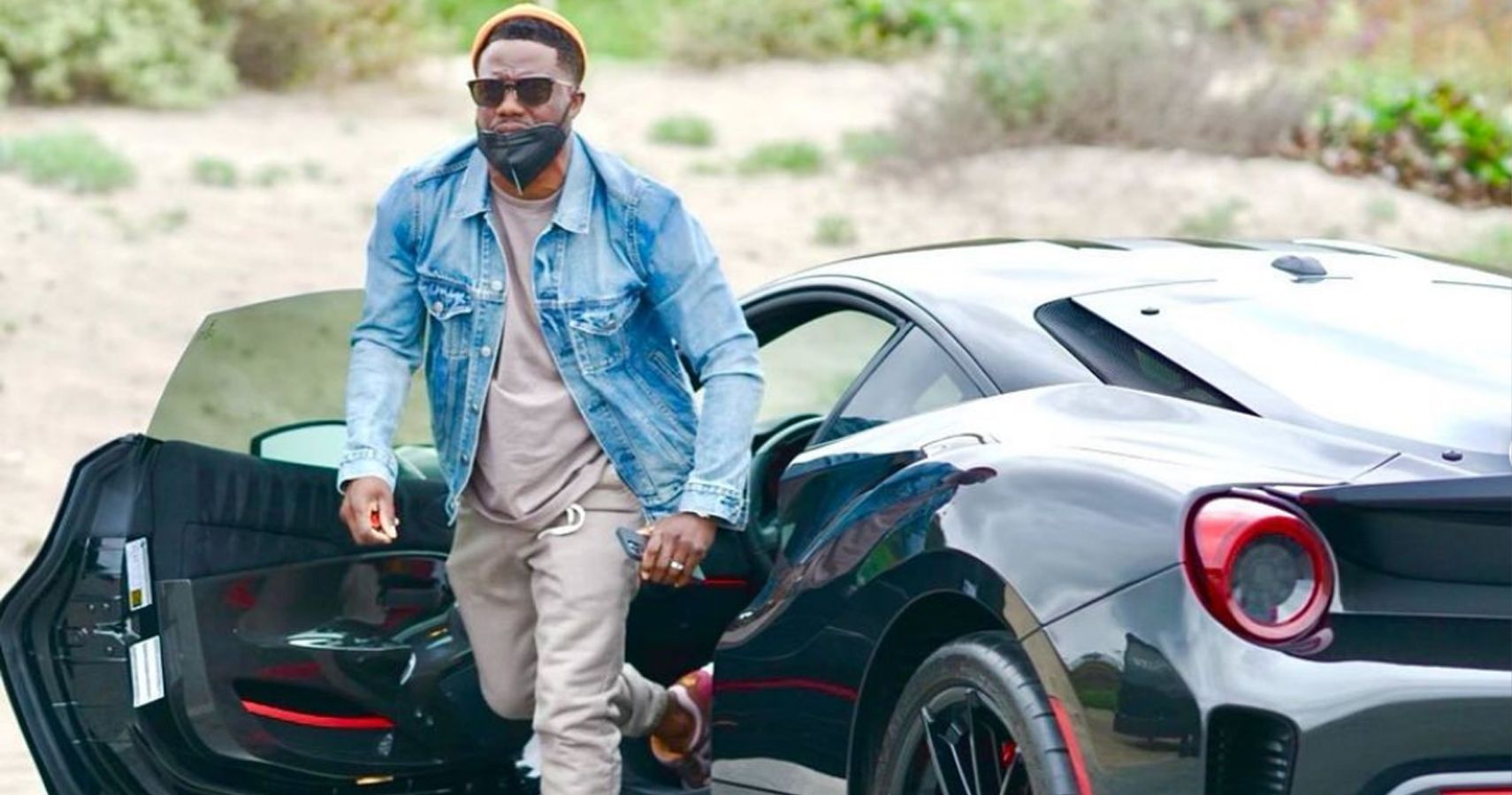 Kevin Hart Gets Out Of His New Ferrari 488 Pista