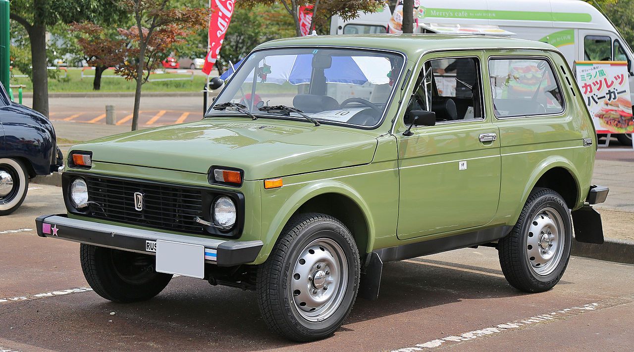 The Lada Niva, featured in green.