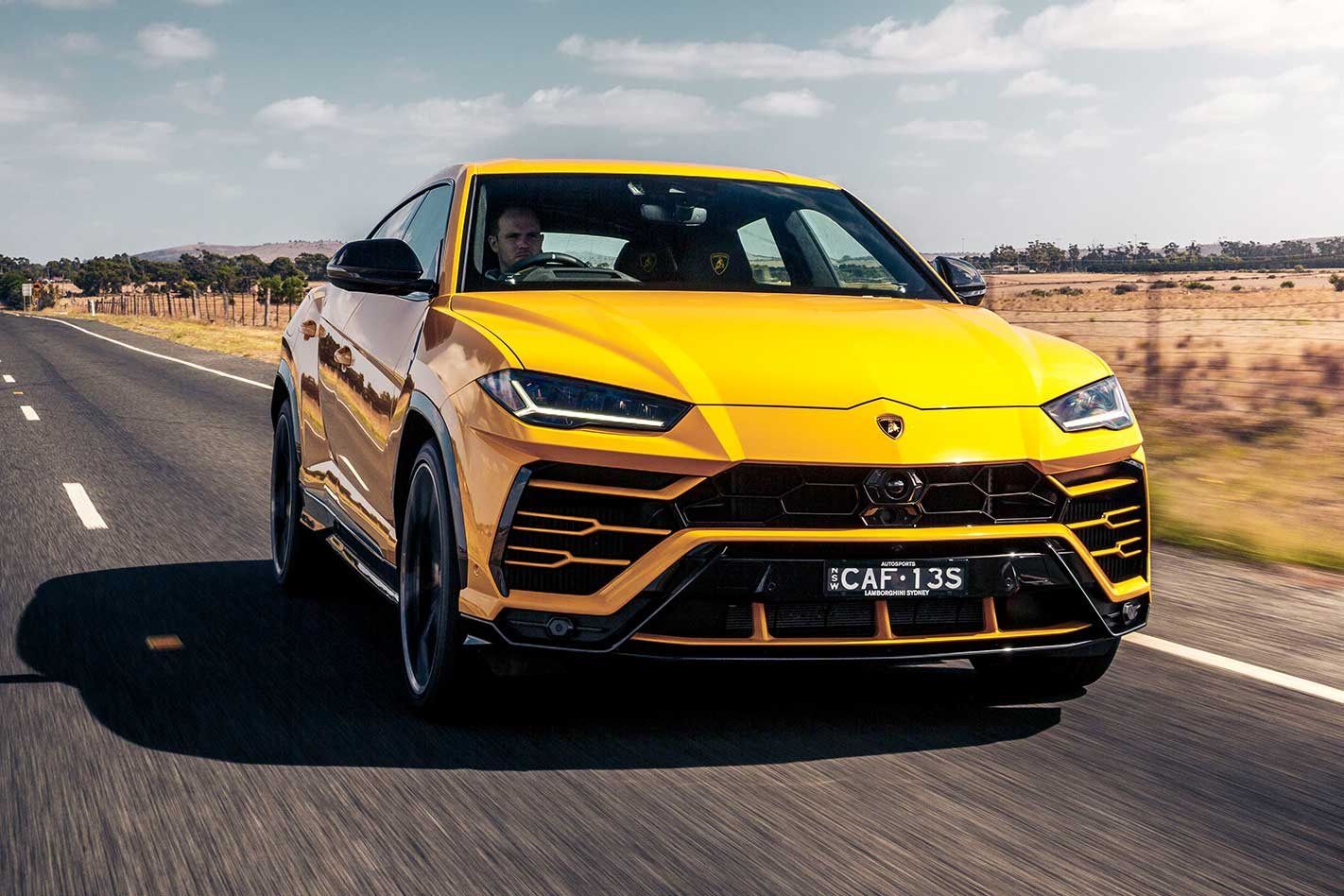 Lamborghini Urus on the highway