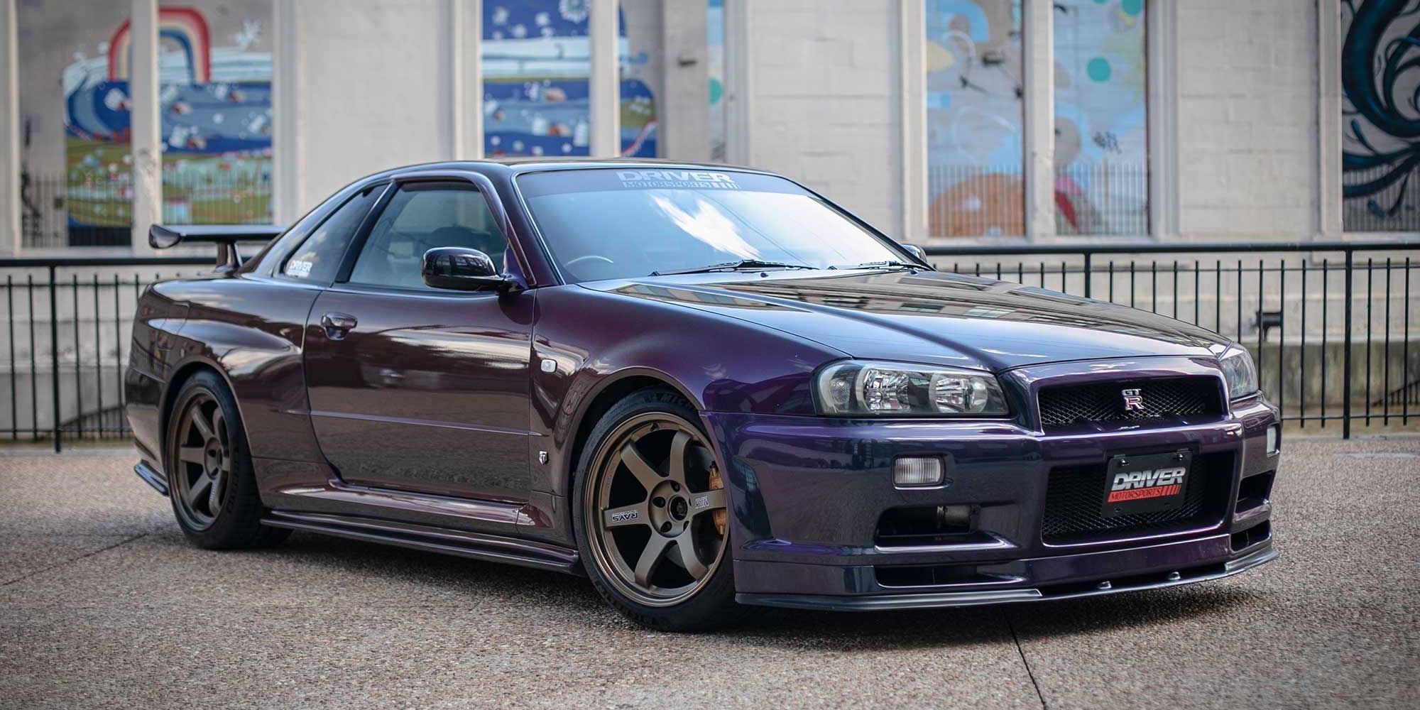 The front of the Midnight Purple R34 GTR