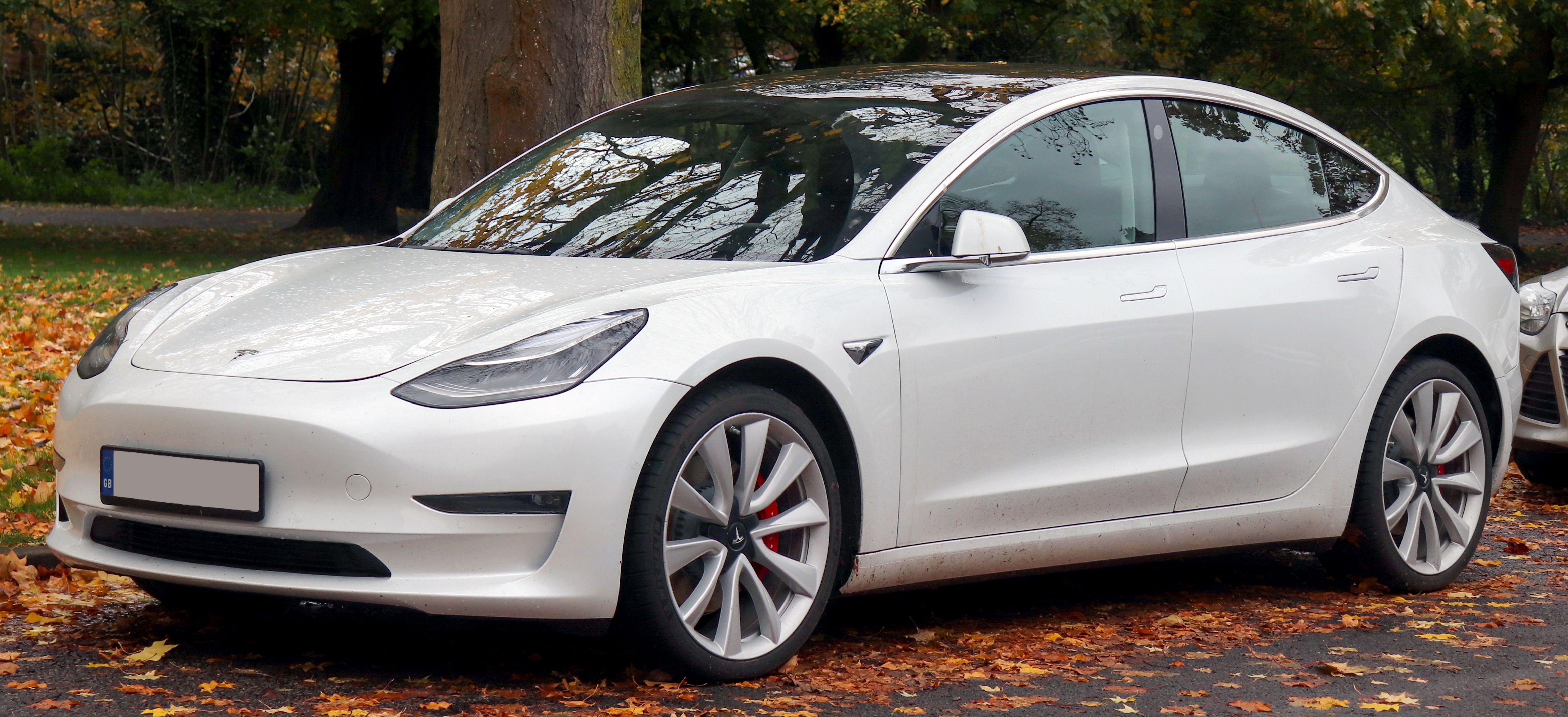 Tesla Model 3 parked outside