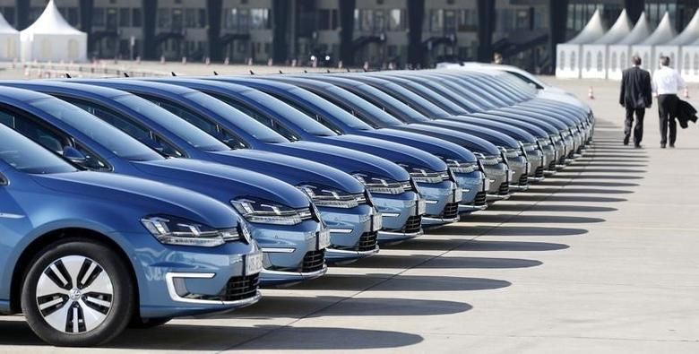 Volkswagen Company cars in a row