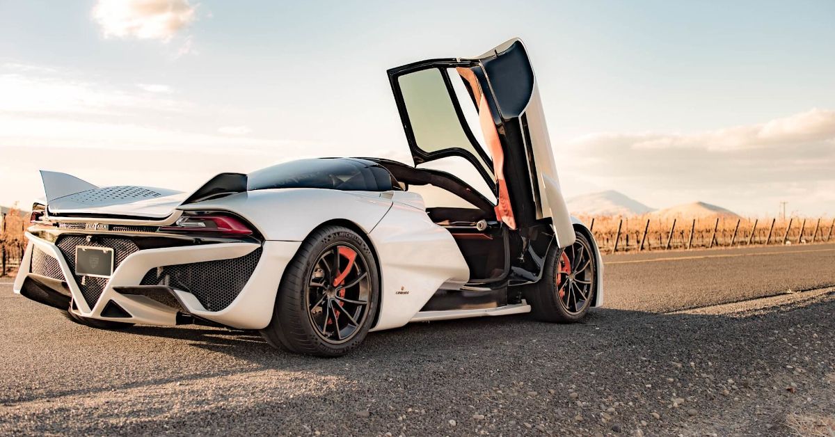 White SSC Tuatara back view with open door