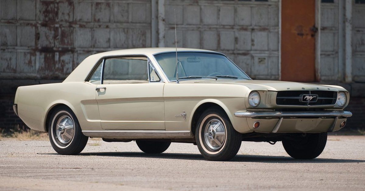 Front 3/4 view of the original 1964 Ford Mustang