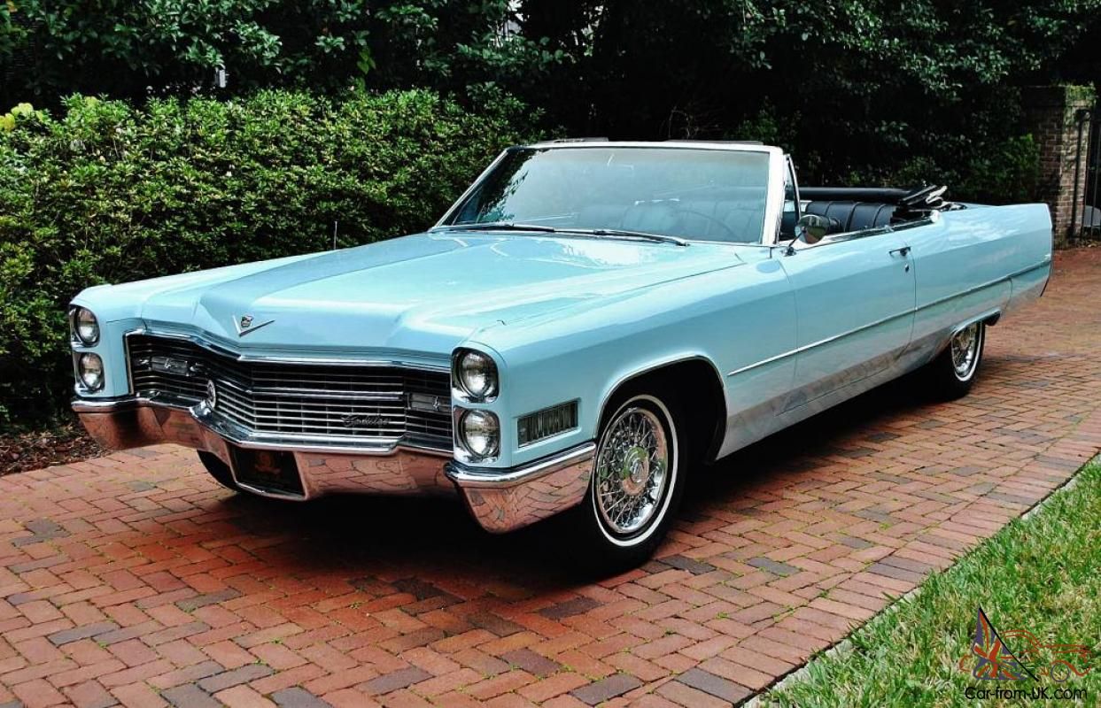 Blue 1966 Cadillac Deville Convertible