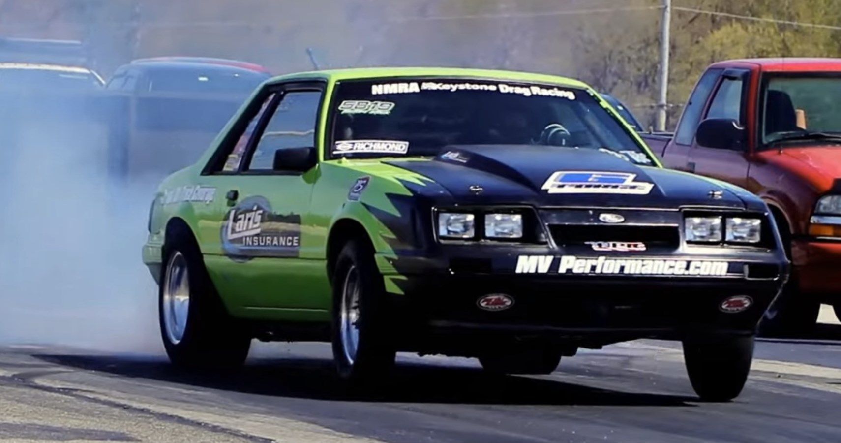 F-150-Powered Fox-Body Mustang Pulls Wheelies With Ease
