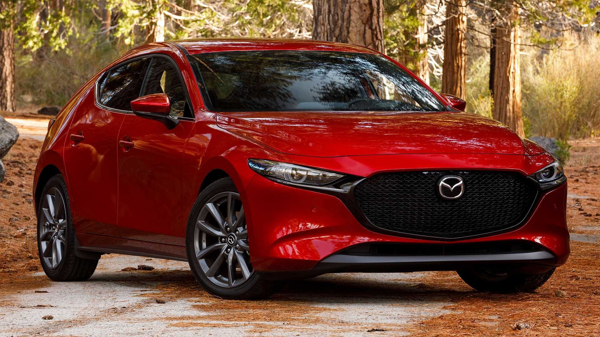 2019 Mazda 3 parked in the woods