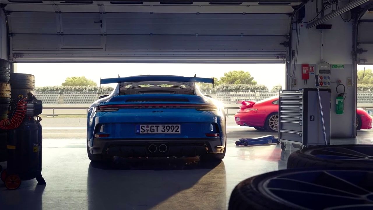 2023 Porsche GT3 R in a garage