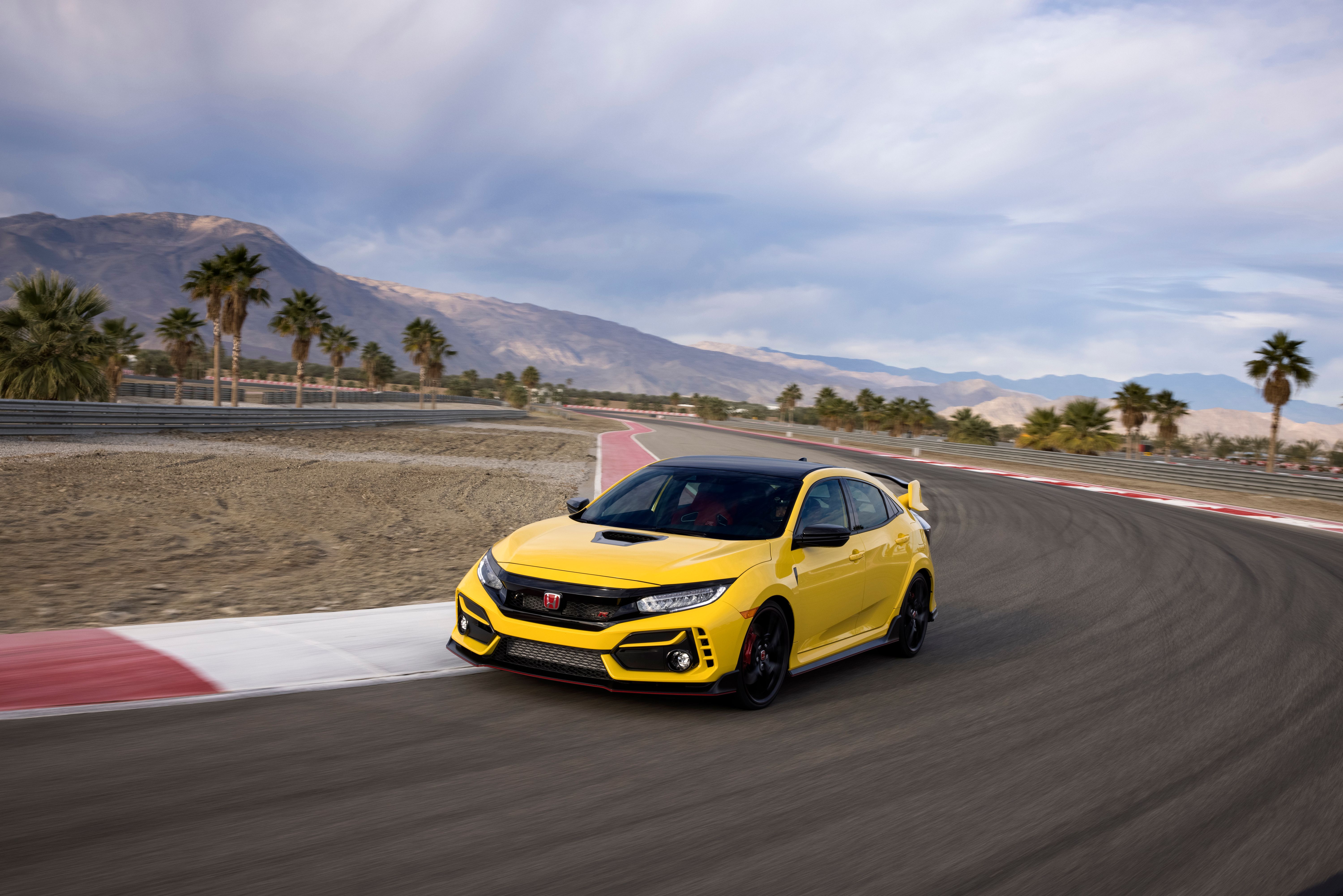 A Civic Type R on track.