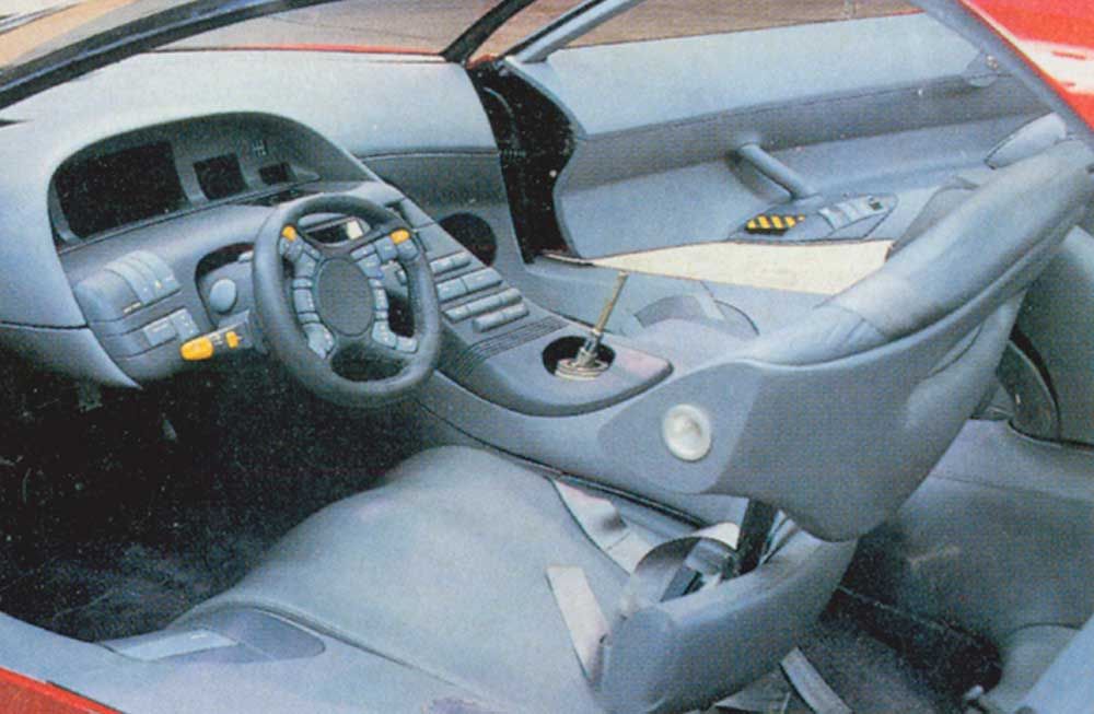 The interior and the center console of the pontiac banshee 1988