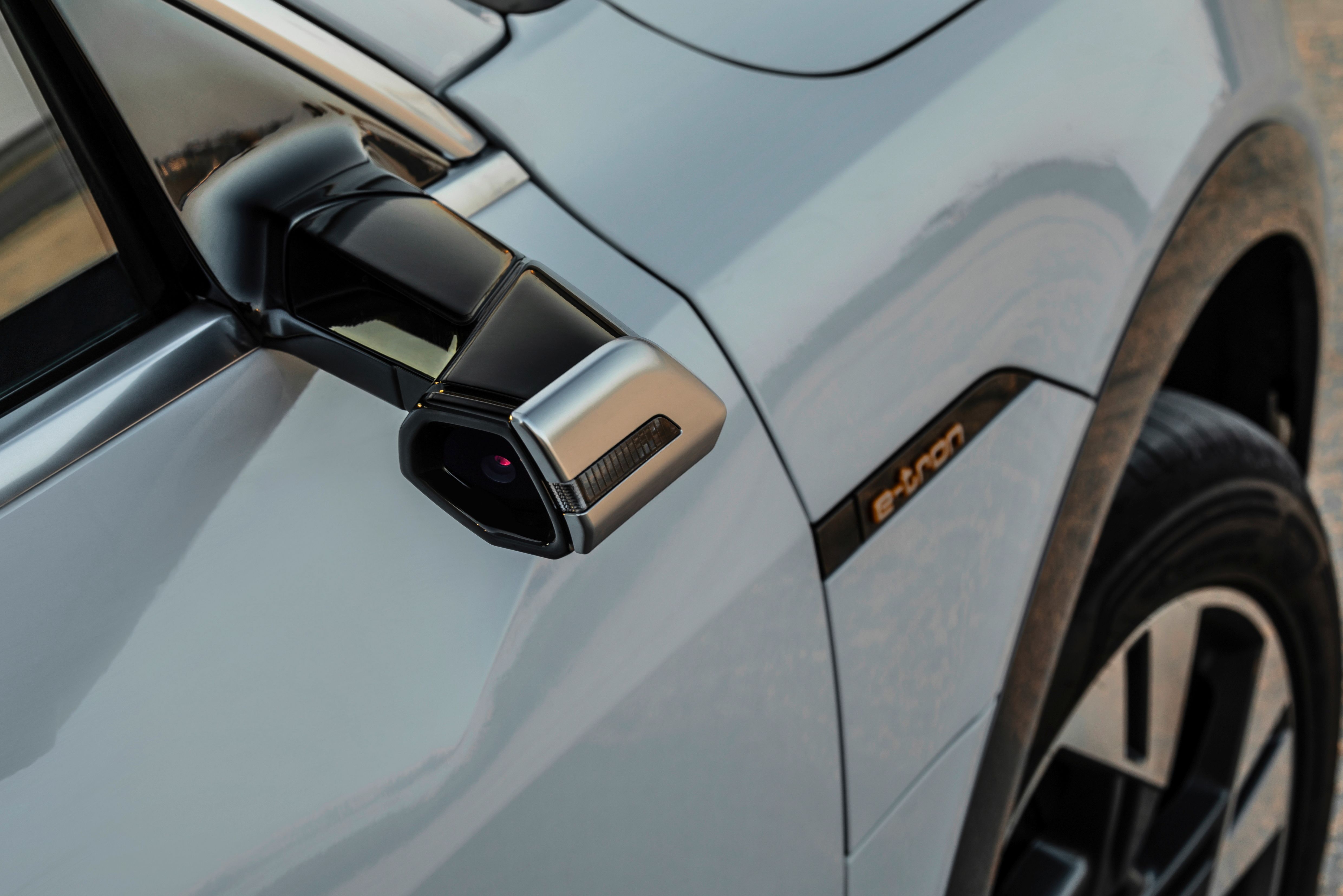 The rear-view camera mirrors on the e-tron