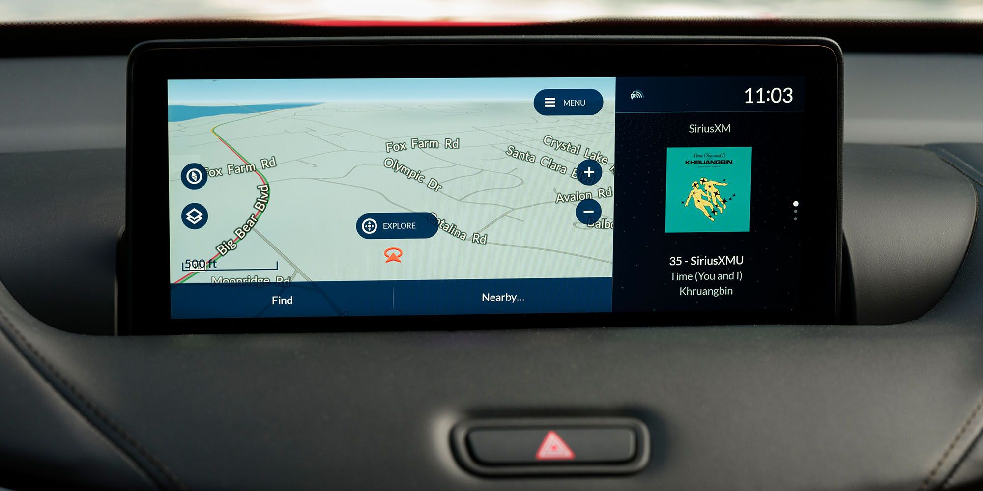 The infotainment system in the TLX, showing the navigation
