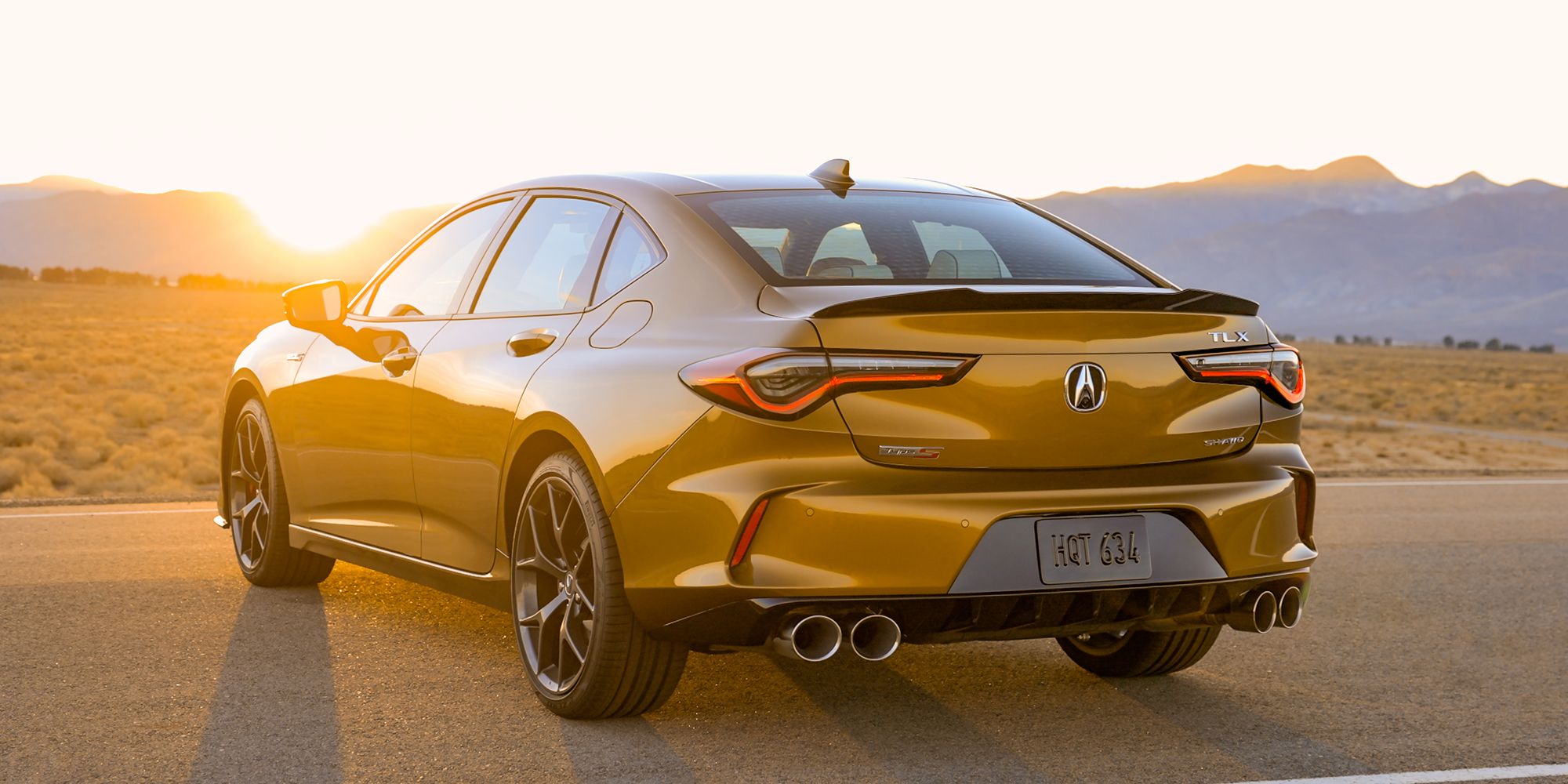 The rear of the TLX Type-S in yellow