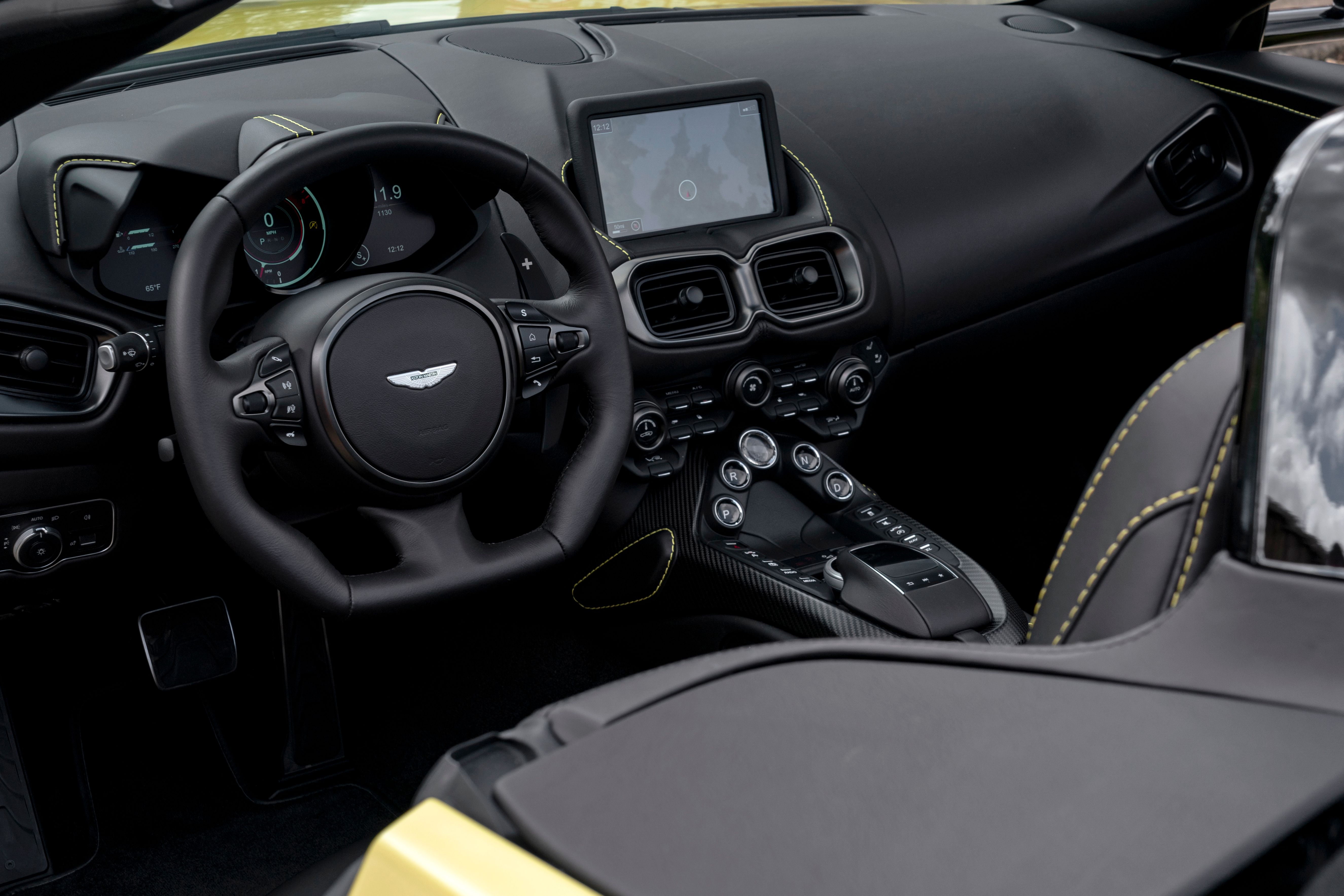 The interior of the Vantage Roadster from the driver's side