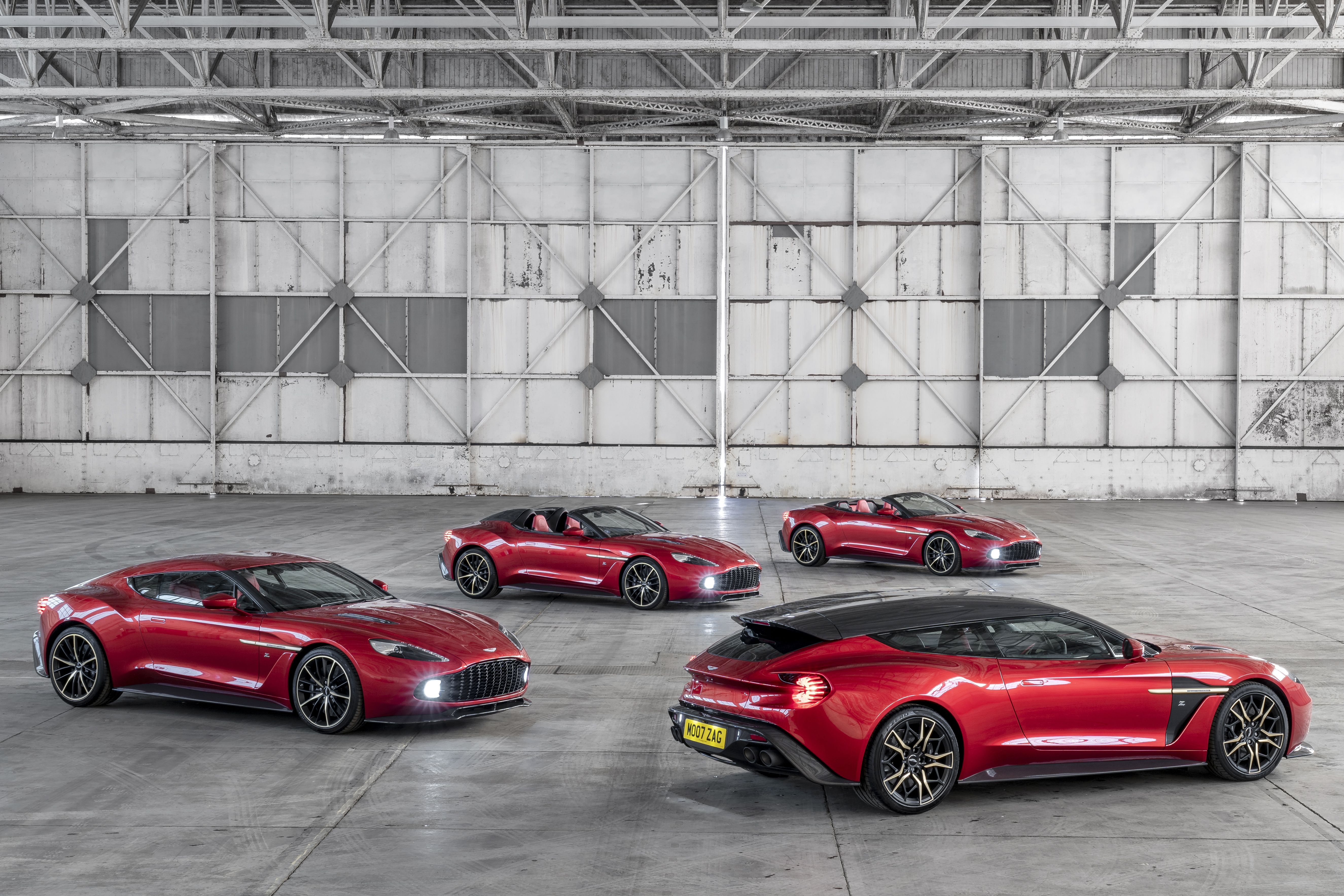 A group of Aston Martin Zagatos.