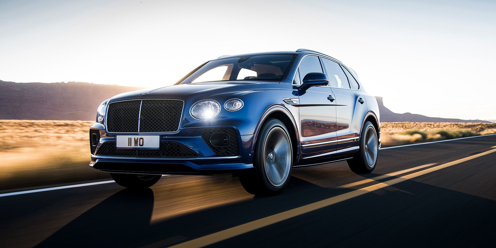The front of the Bentayga Speed on the move