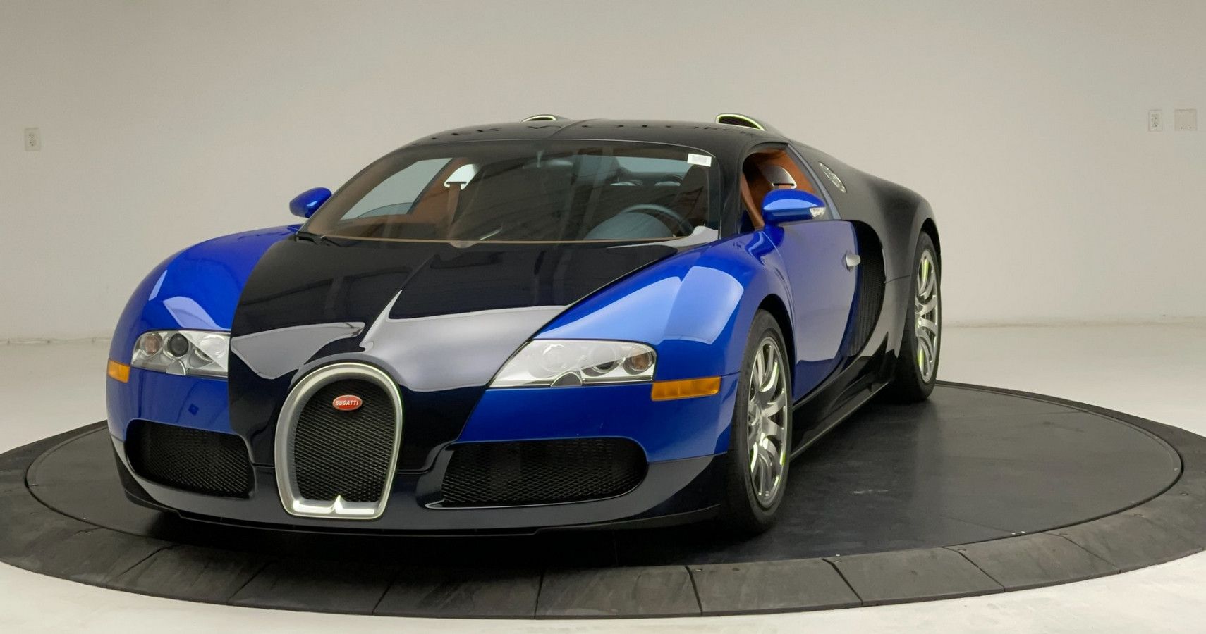 Black On Blue Bugatti Veyron On Display