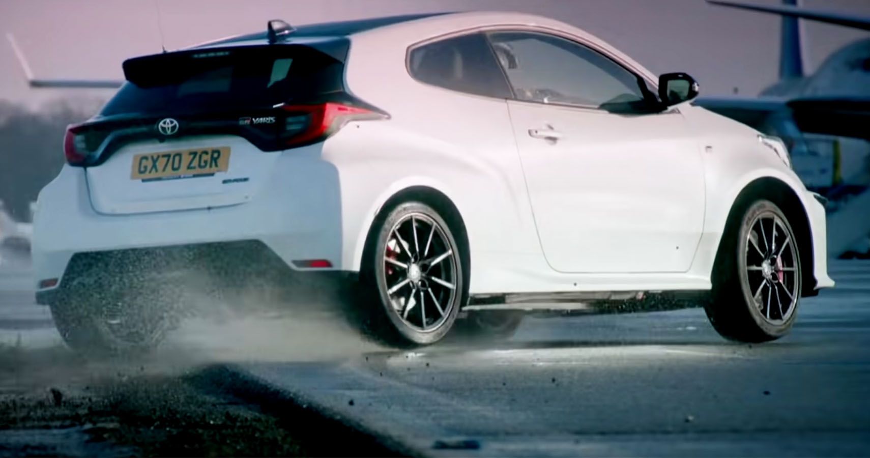 Watch Chris Harris Drift A Toyota GR Yaris Right To The Edges Of A Wet ...