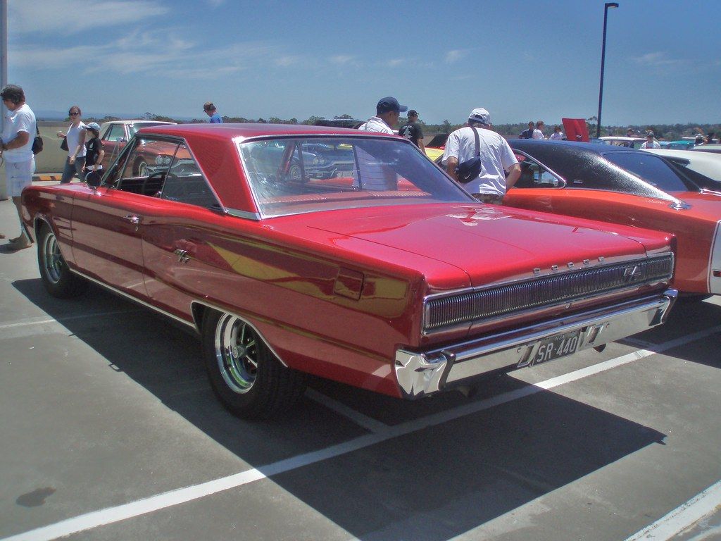 A red Dodge Coronet.