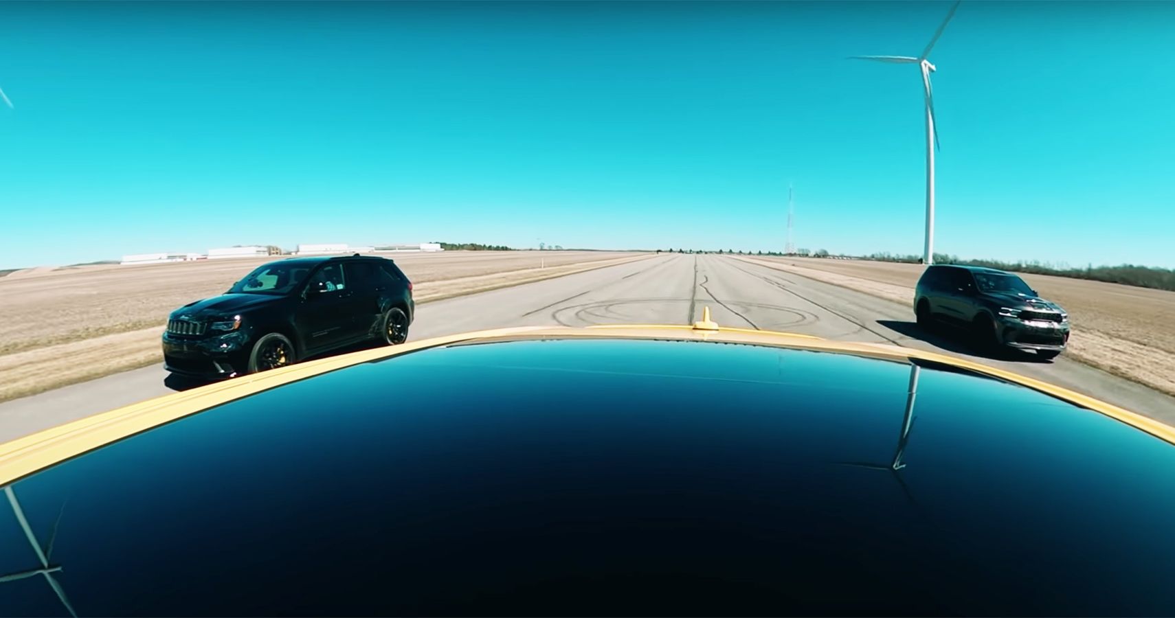 Watch Durango Hellcat vs Trackhawk vs Urus Three Way Super SUV Race