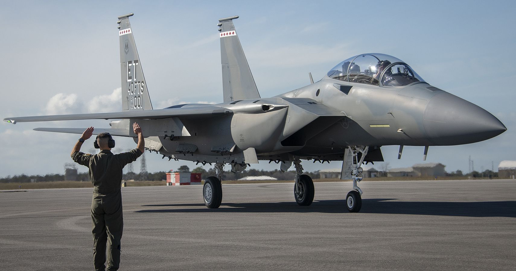 F-15EX fighter jet makes maiden flight with Viking takeoff