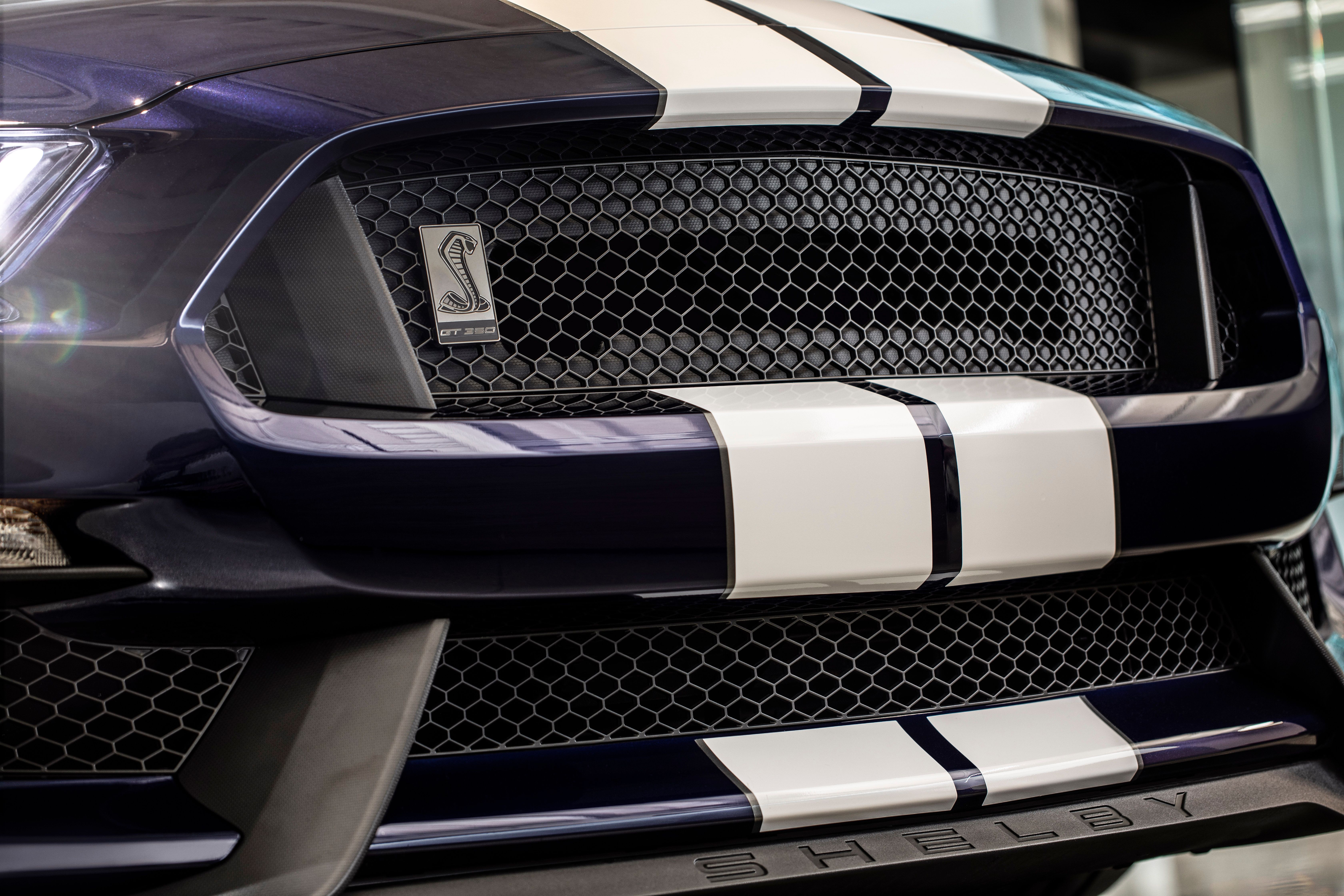 The grille of the Shelby GT350.