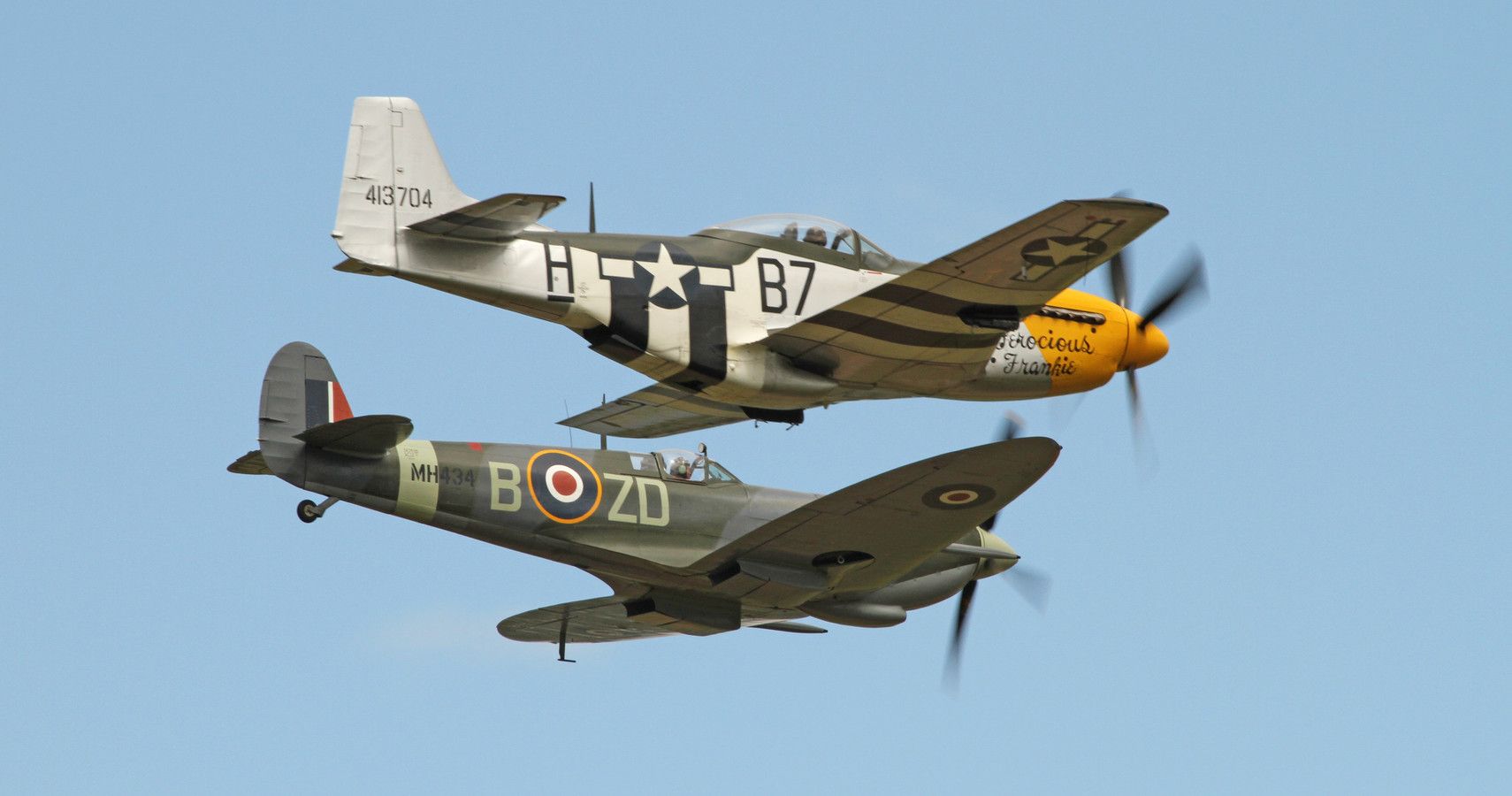 Spitfire And Mustang Formation