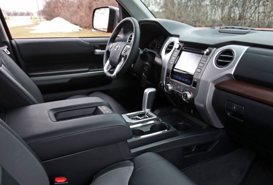 An Image OF The 2022 Toyota Tundra's Black Interior