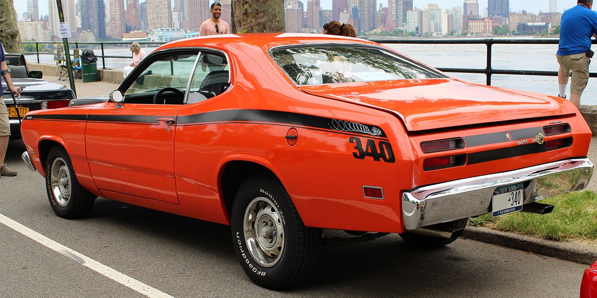 An Orange Plymouth Duster 340