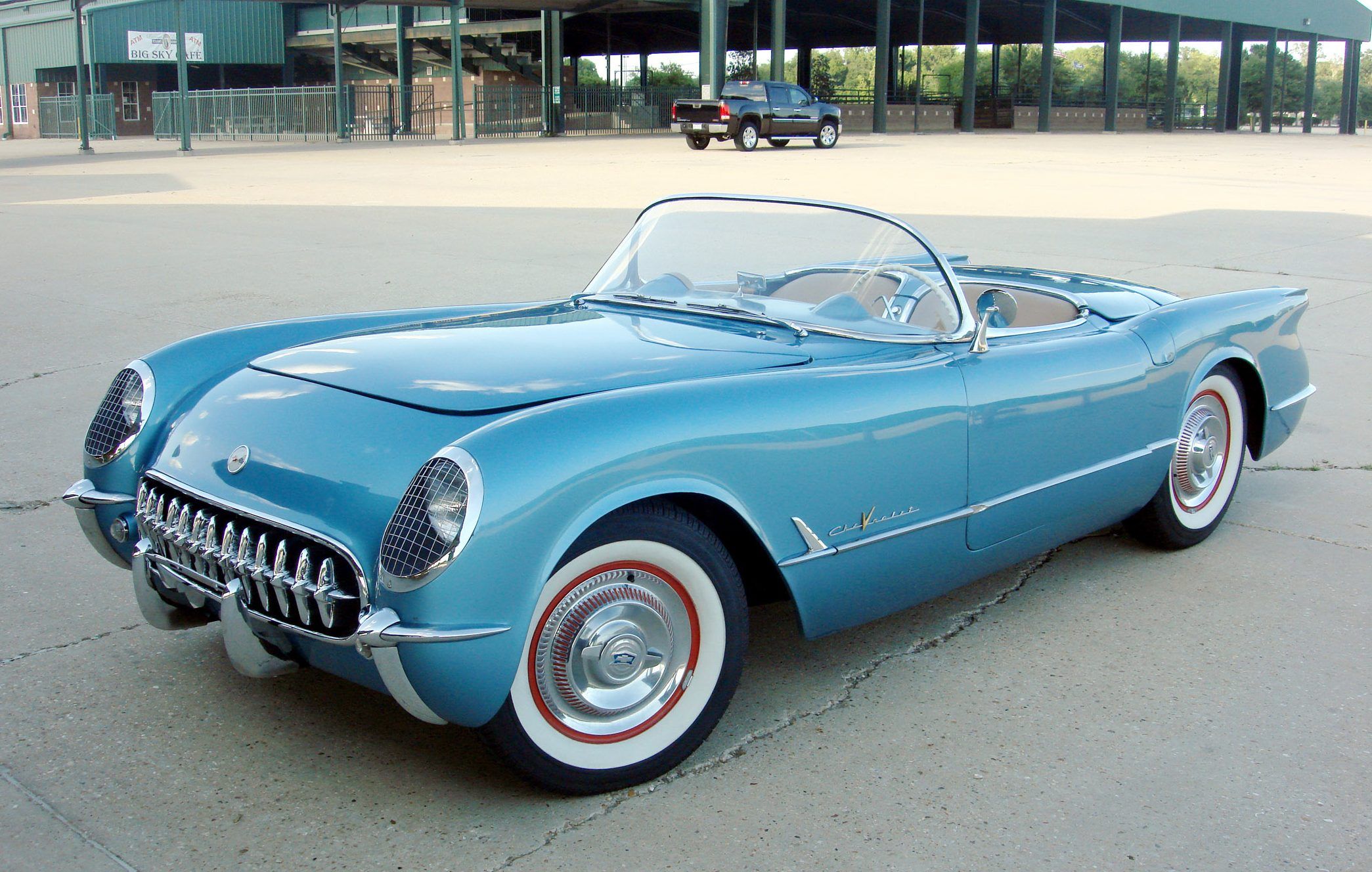 1955-Chevrolet Corvette (Blue) - Front