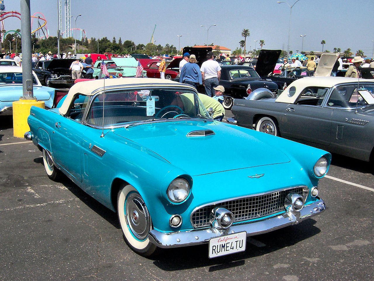 Blue 1956 Ford Thunderbird