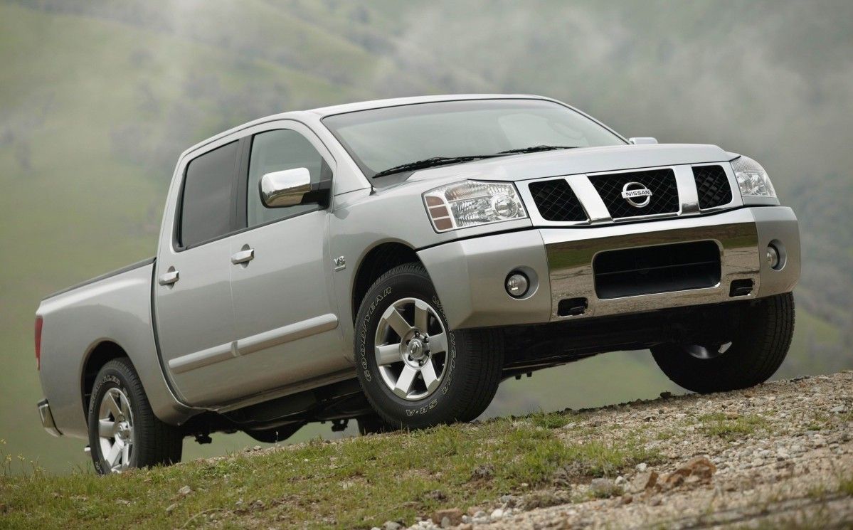 Nissan Titan going up a hill