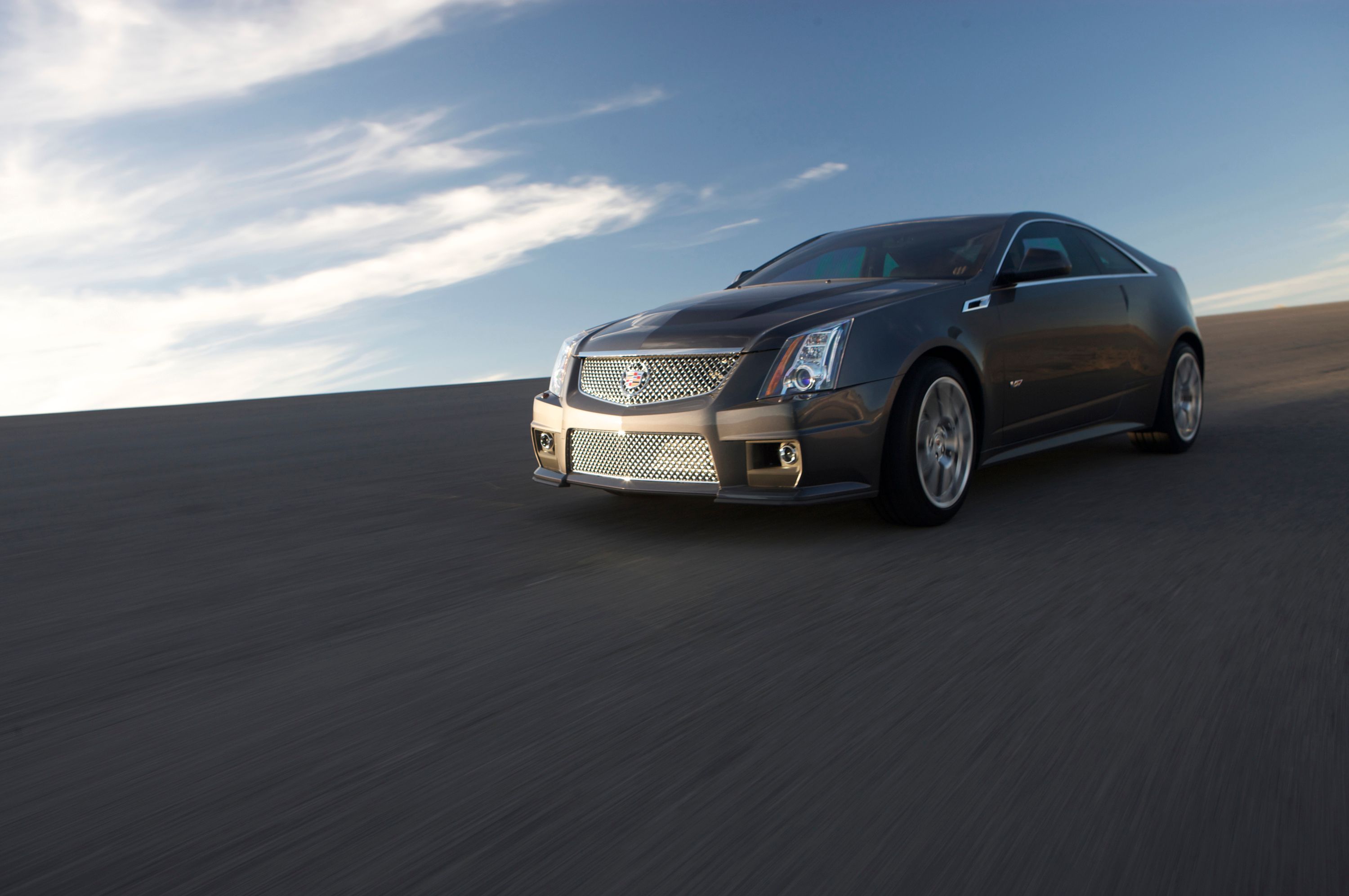 A CTS-V coupe on-track.