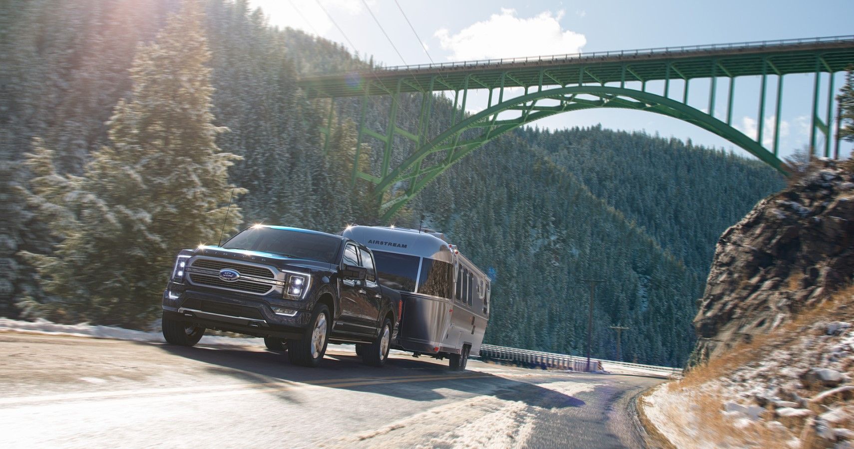 2021 Ford F-150 cruising with payload