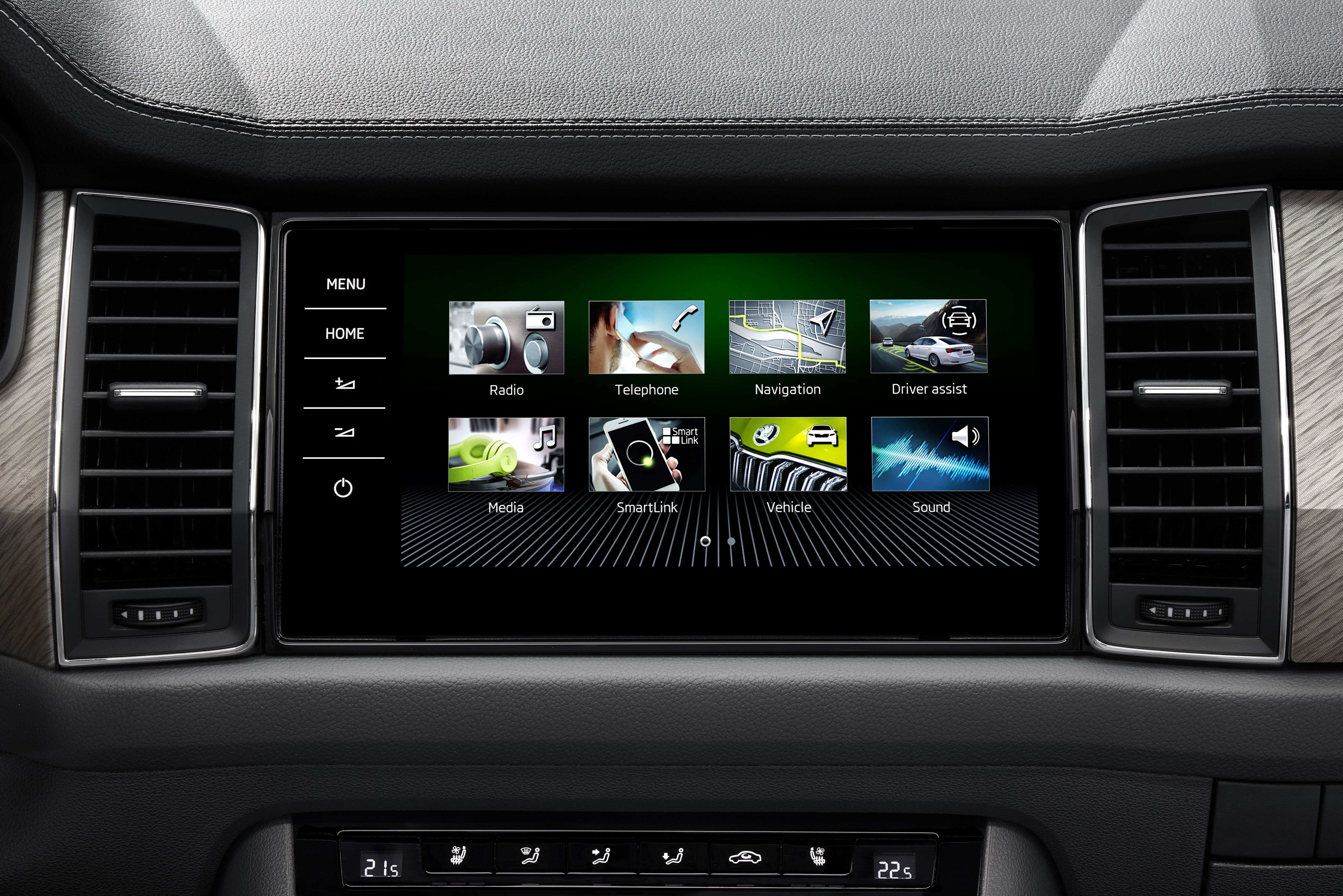 The new infotainment system in the facelifted Kodiaq