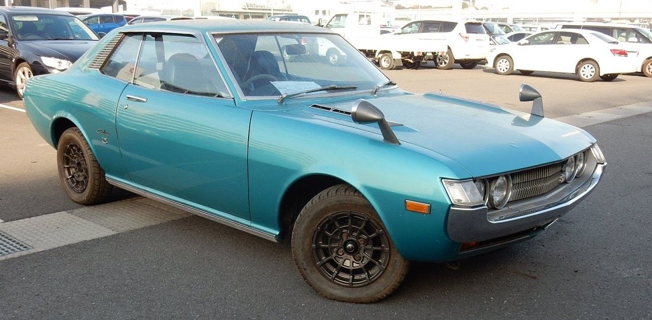 An Image Of A Blue 1971 Toyota Celica