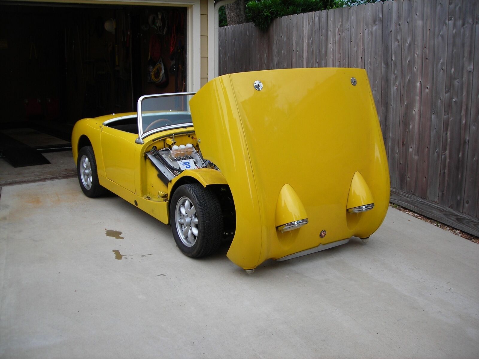 Austin Healey Bugeye Sprite with modified front flip hood
