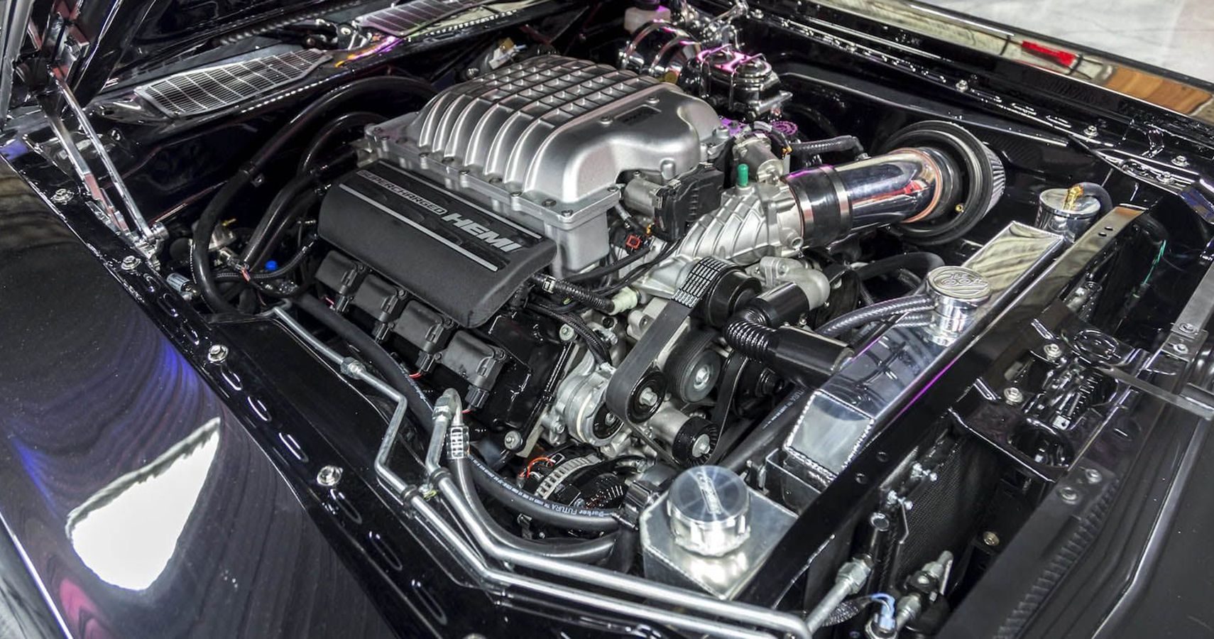 Dodge Challenger Hellcat Restomod engine