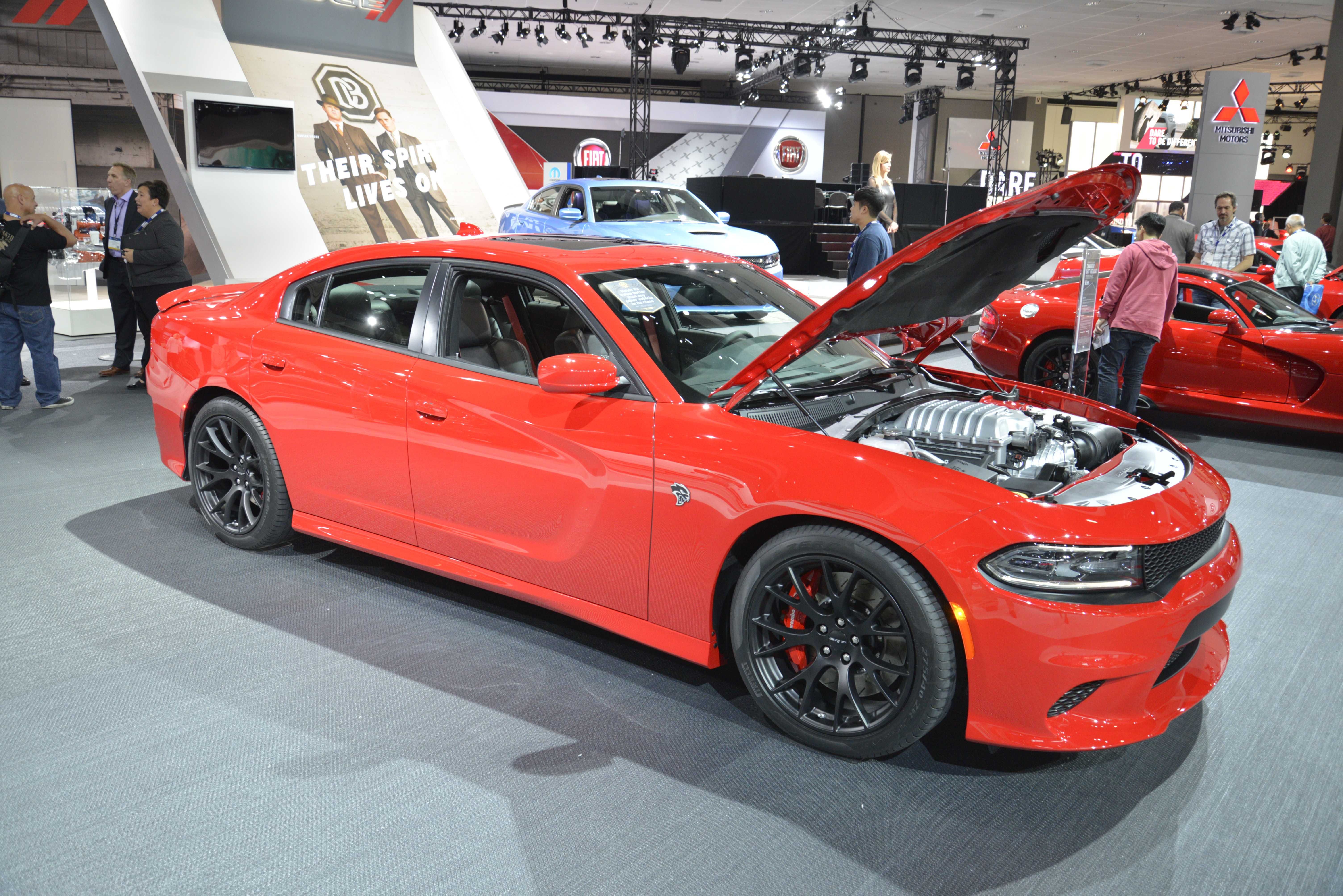 A Dodge Charger Hellcat on display.