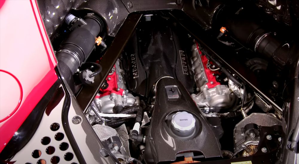 Ferrari 2021 SF90 exposed engine
