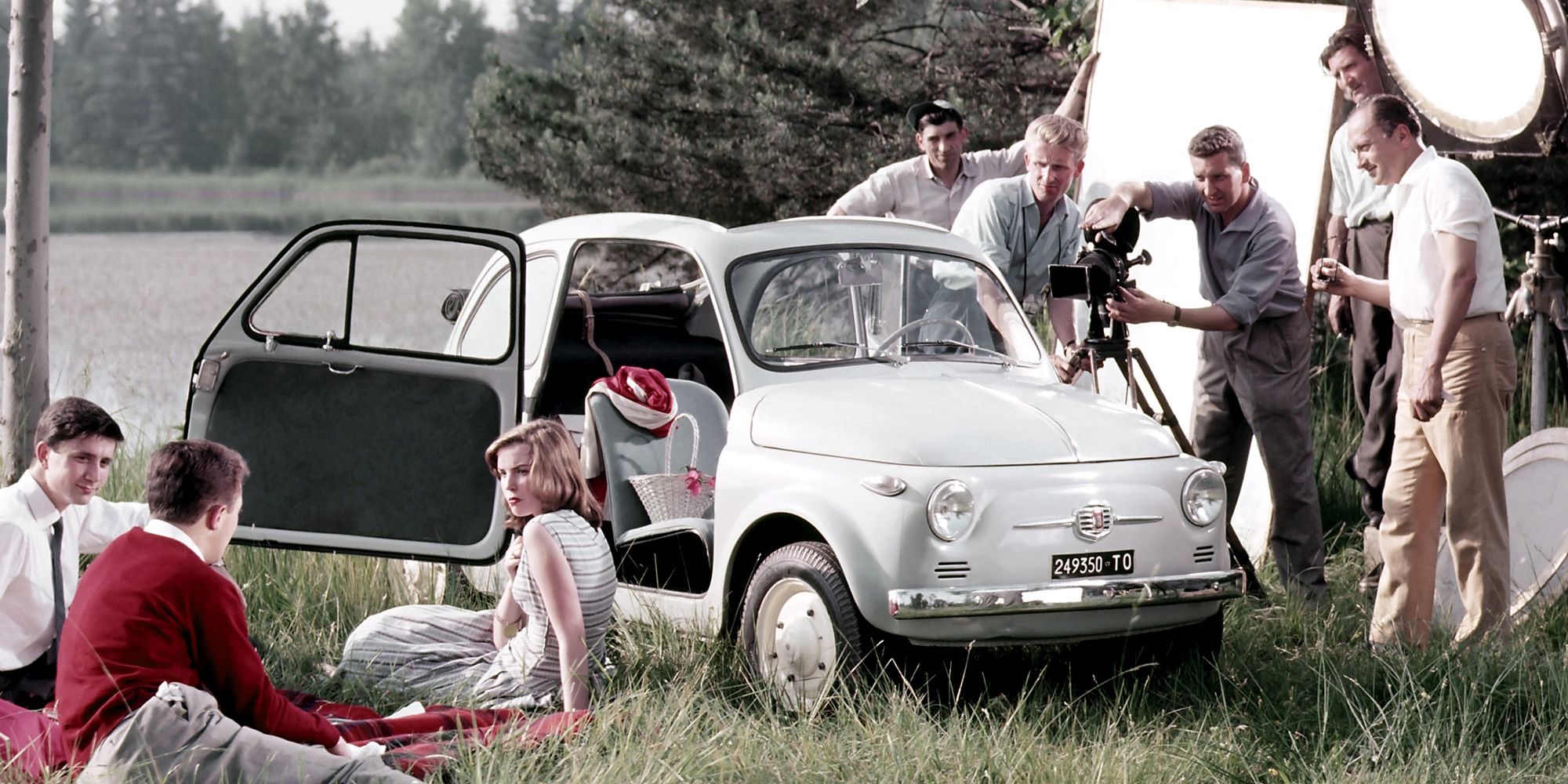 A Fiat 500 with suicide doors