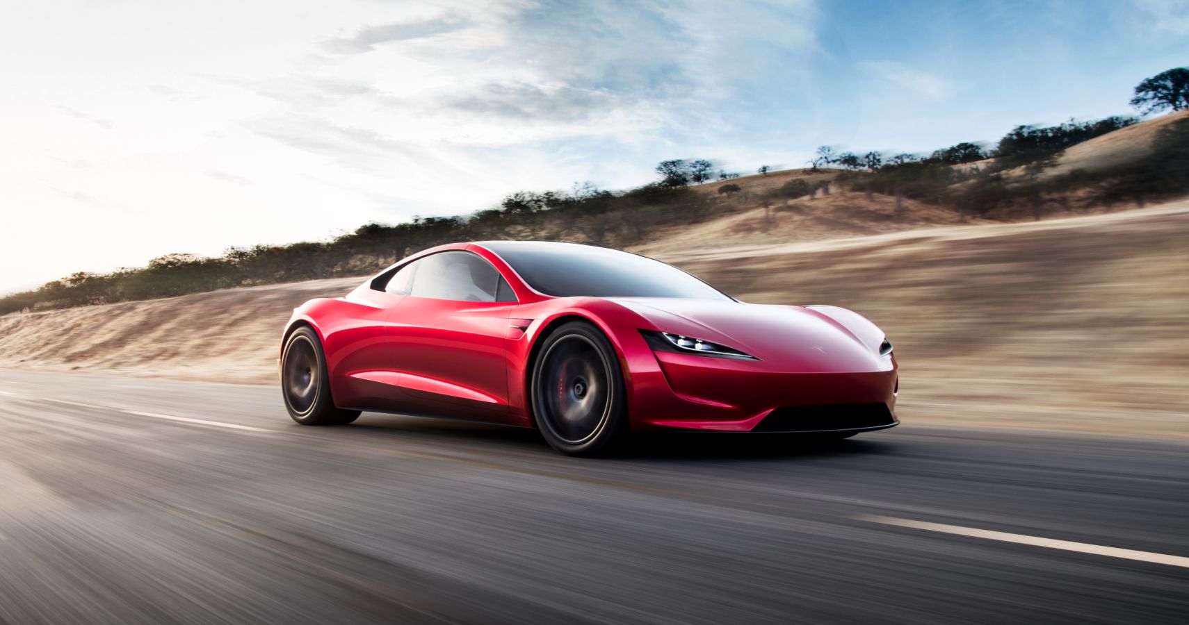 Red Tesla Roadster 2022