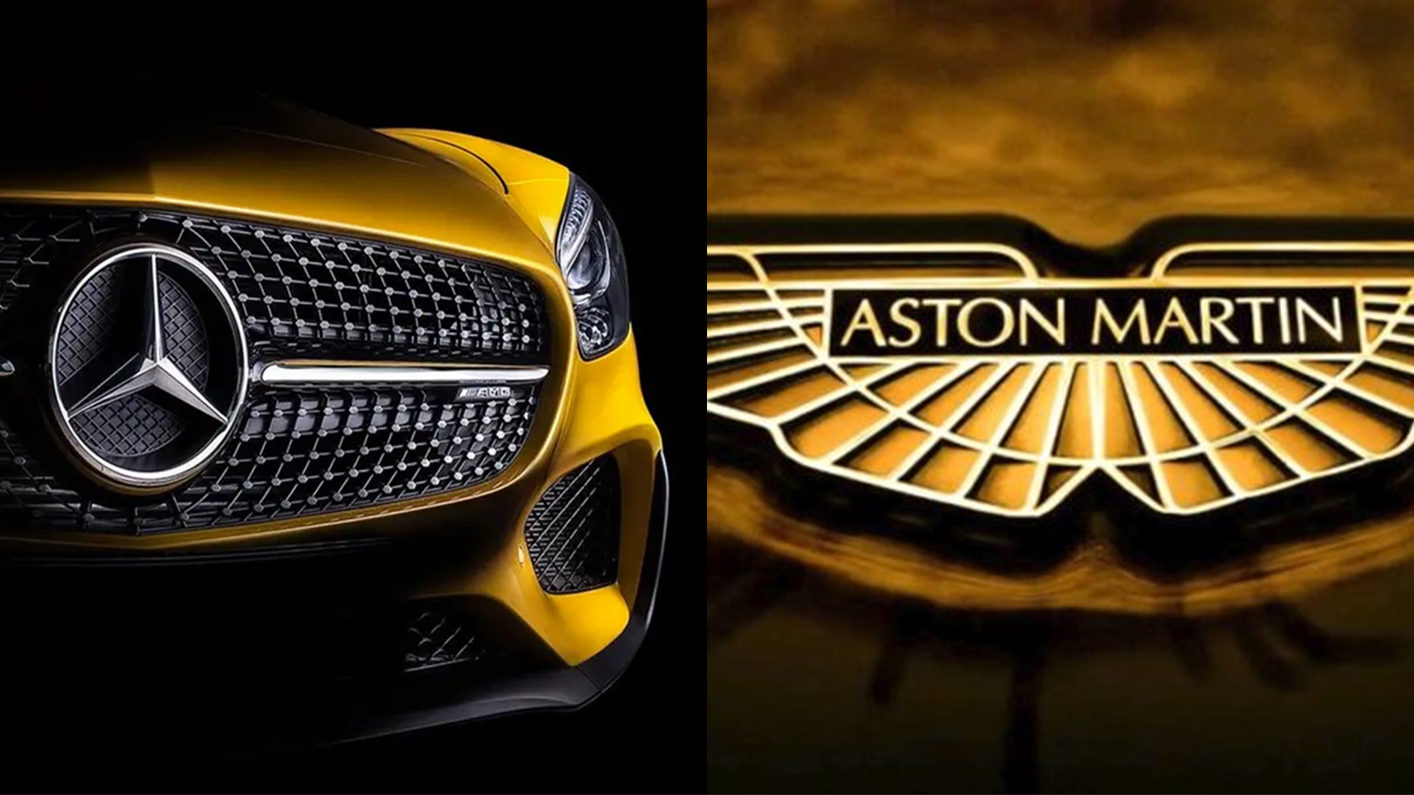 Mercedes Benz And Aston Martin Logos