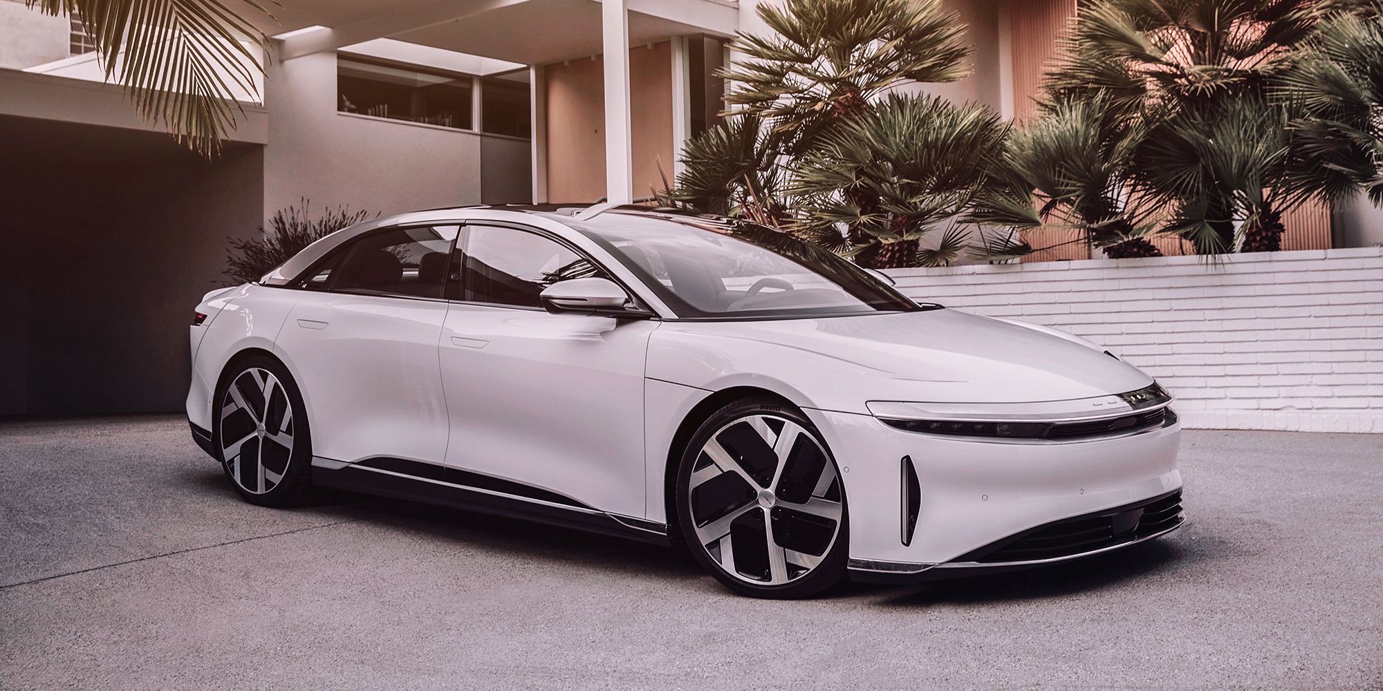 Front 3/4 view of the Lucid Air