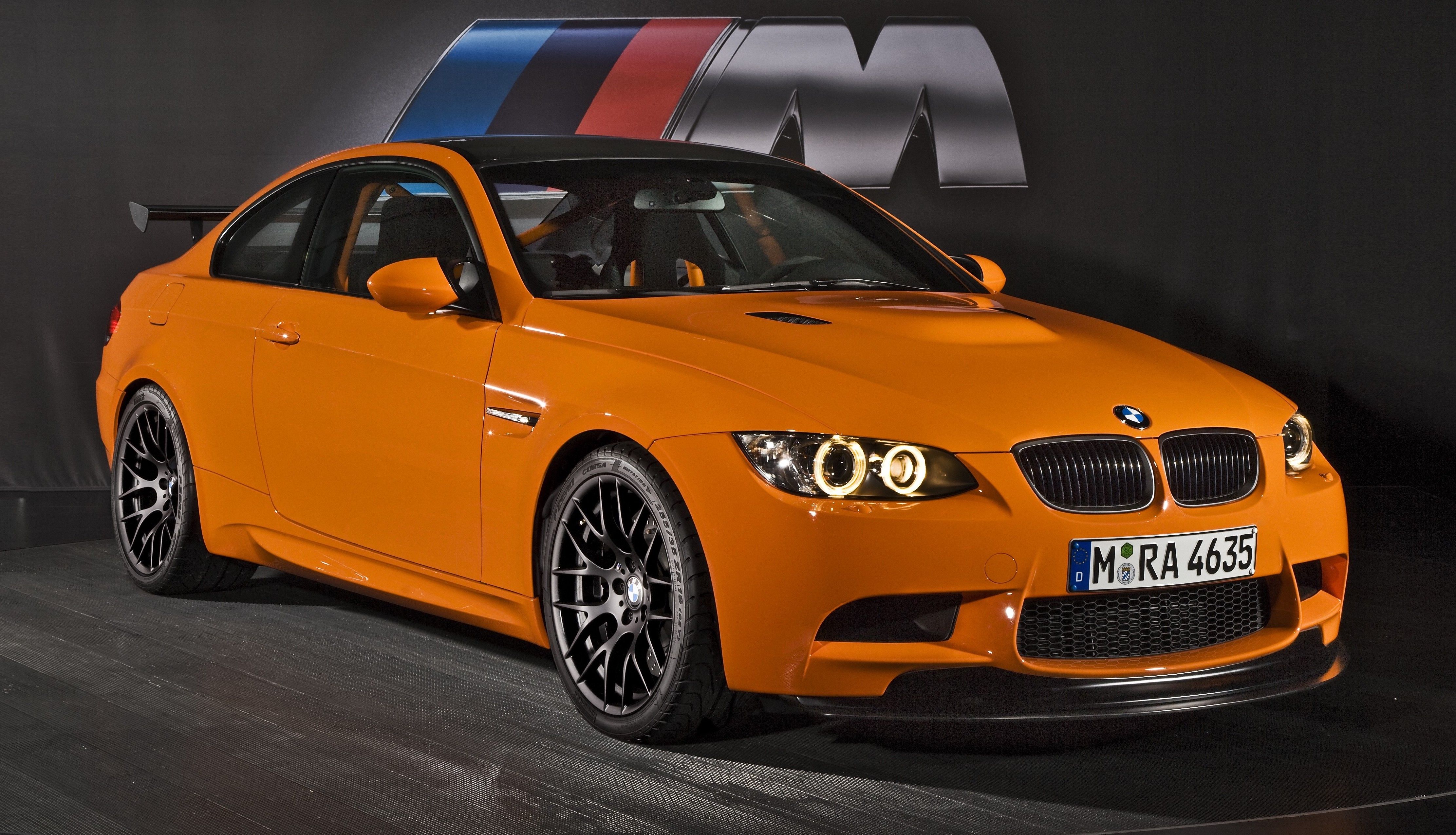 An orange BMW M3 GTS
