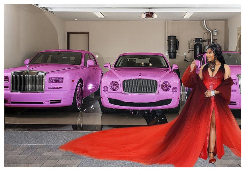 Nicki Minaj Standing Next To Her Rolls-Royce Cullinan