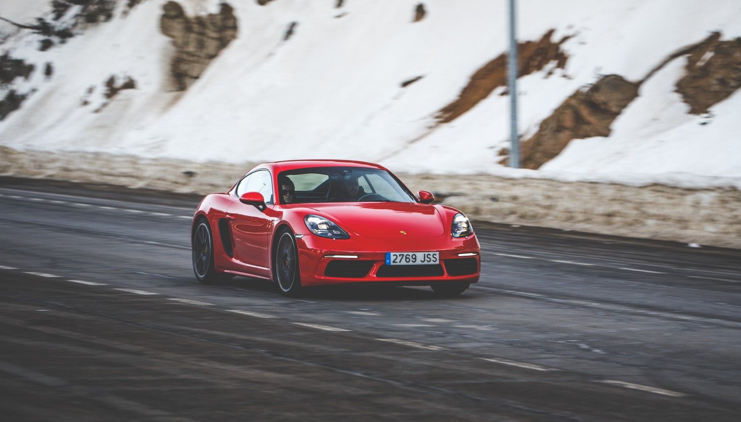 Porsche 718 cayman s red front road