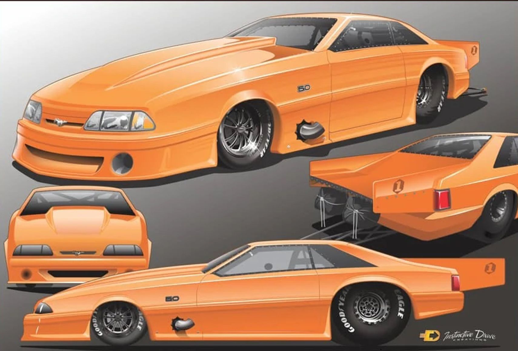 Schoneck Cynergy Carbon Fox Body Mustang orange