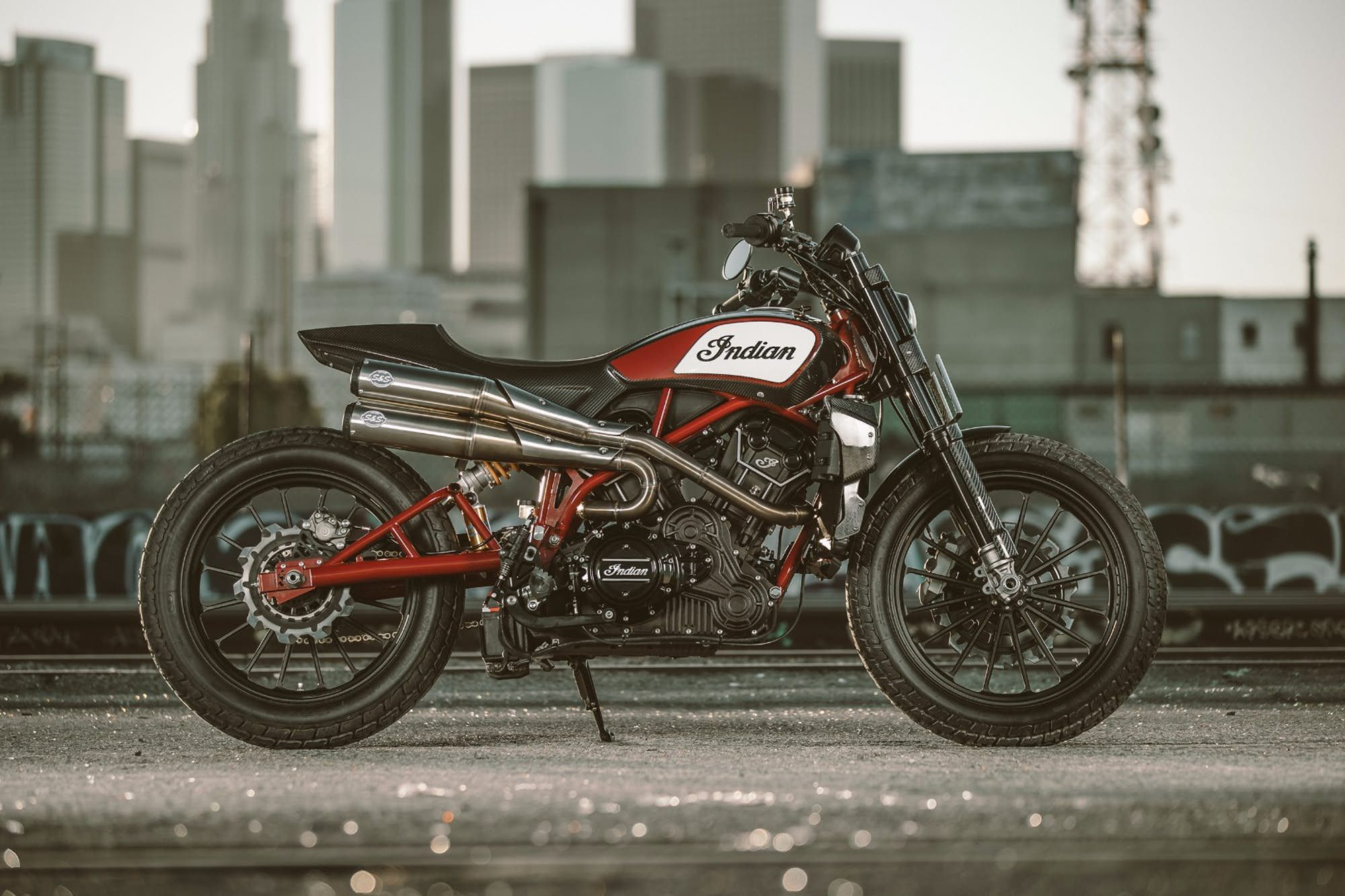 Scout FTR1200 Custom with Industrial Background
