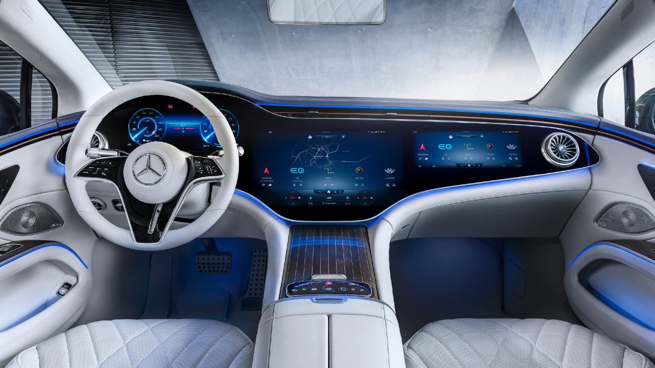 An Image Of The Mercedes-Benz Concept EQT's Infotainment System